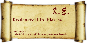 Kratochvilla Etelka névjegykártya